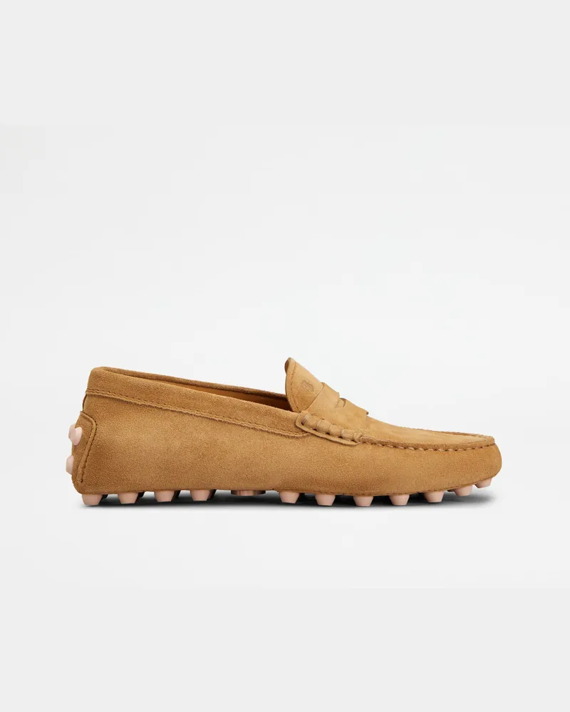 TOD'S Mokassins Gommino Bubble aus Veloursleder, BRAUN Shoes Braun