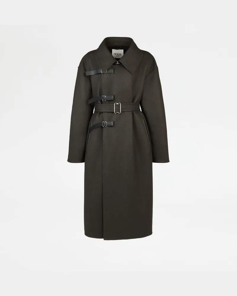 TOD'S Mantel aus Double-Kaschmir, GRAU Coat / Trench Grau