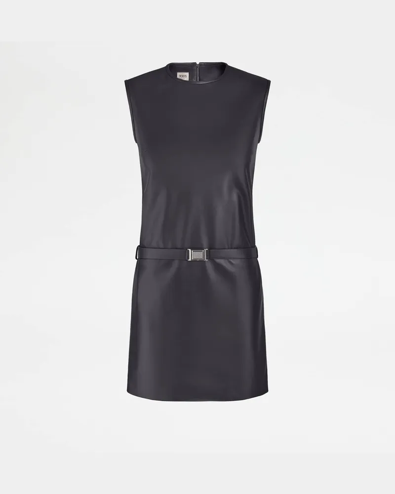 TOD'S Minikleid aus Leder, SCHWARZ Clothing Schwarz
