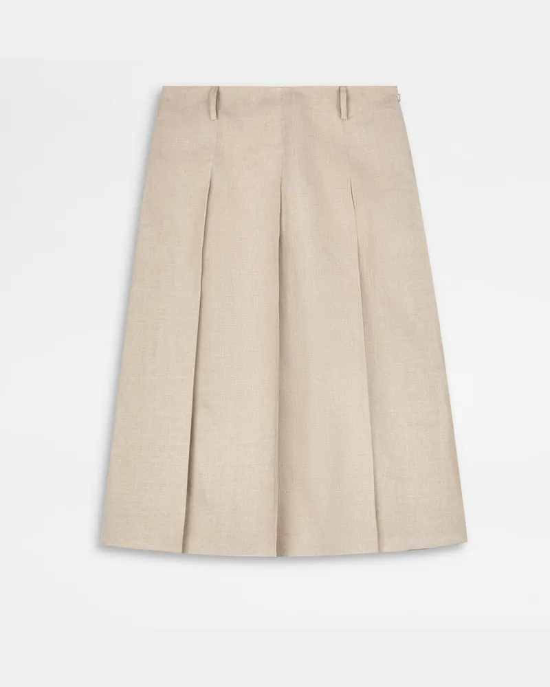 TOD'S Rock aus Leinen, BEIGE Skirts Beige