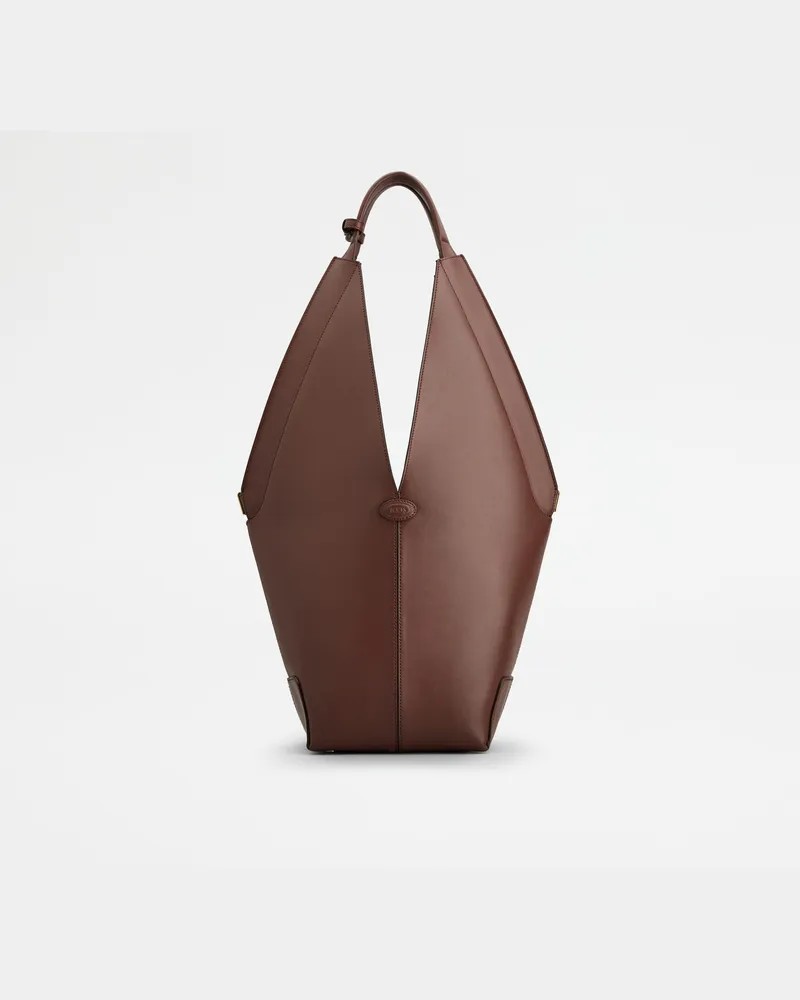 TOD'S Di Bag Folio Schultertasche aus Leder Small, BRAUN,  - Bags Braun