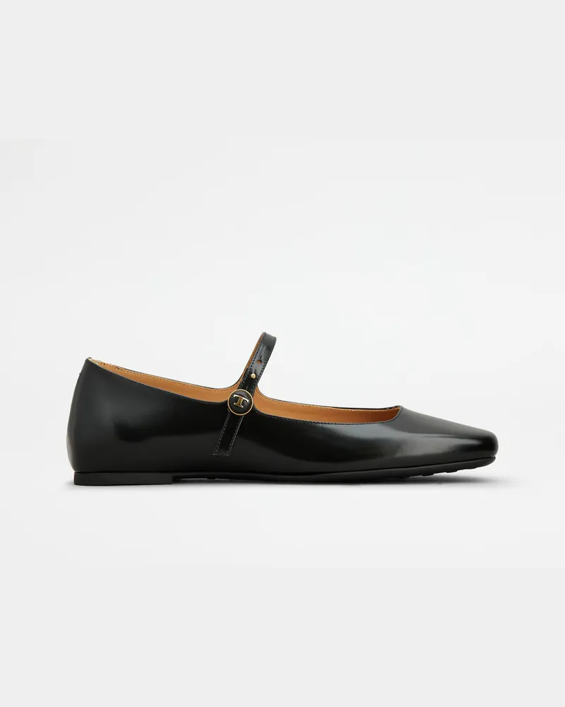 TOD'S Ballerinas aus Leder, SCHWARZ Shoes Schwarz