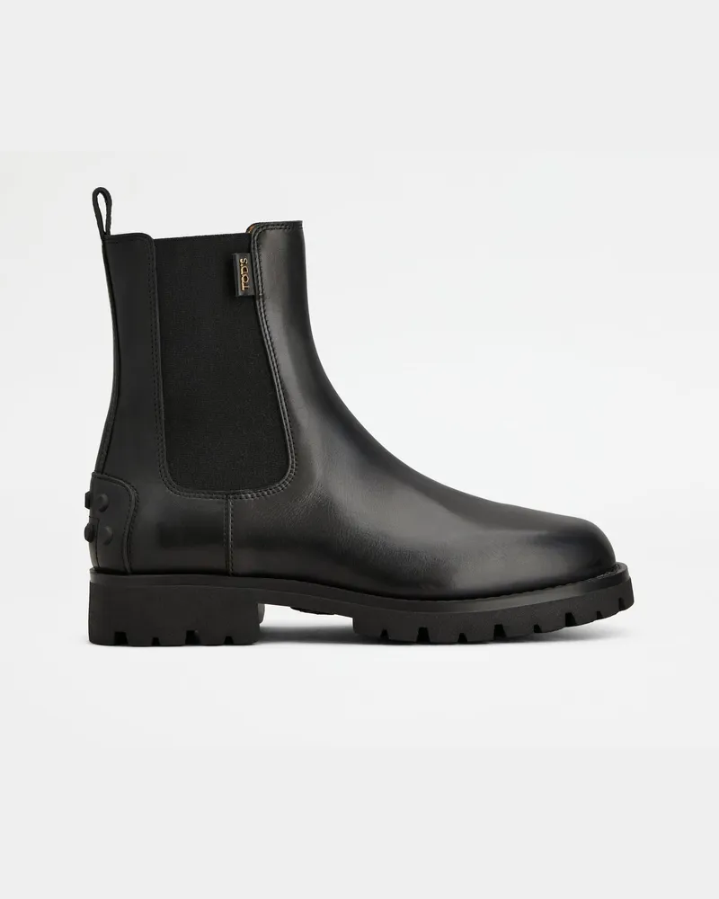 TOD'S Stiefeletten aus Leder, SCHWARZ Shoes Schwarz