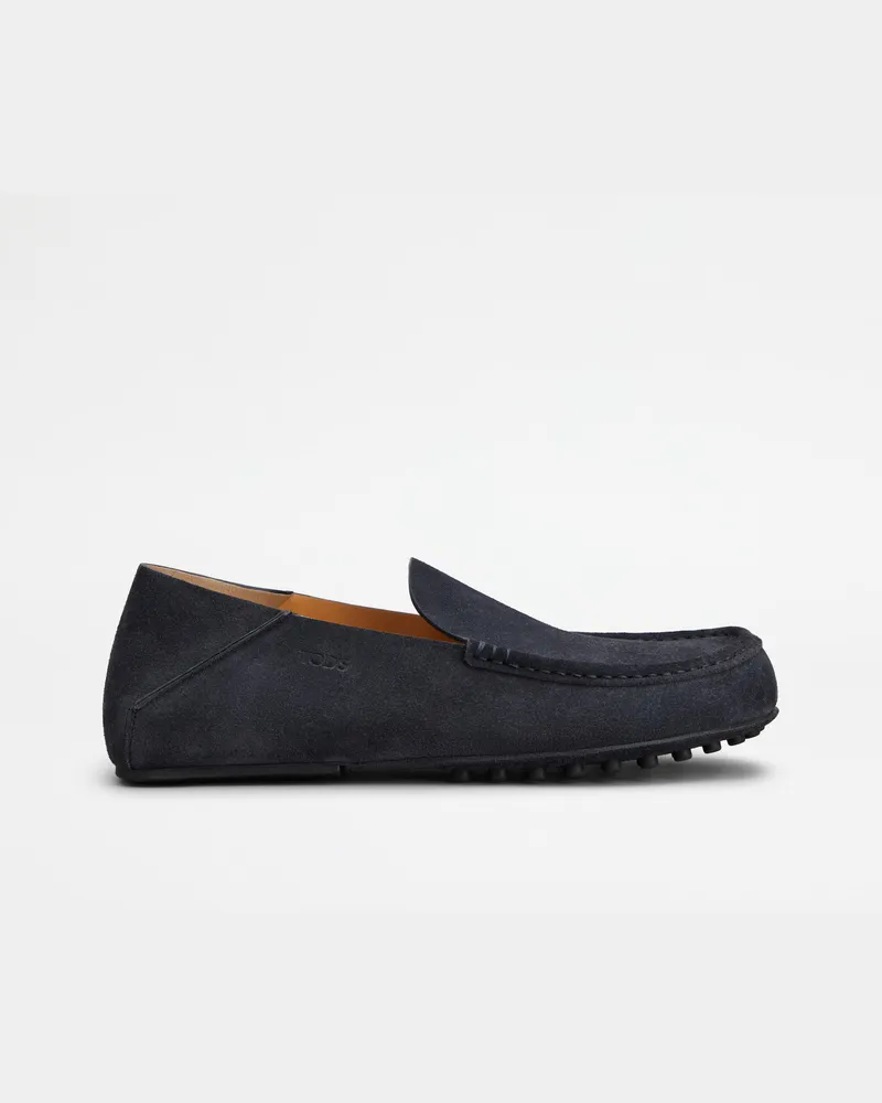 TOD'S Slipper-Loafers aus Veloursleder, BLAU Shoes Blau