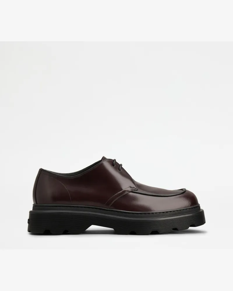 TOD'S Schnürschuhe aus Leder, BORDEAUX Shoes Bordeaux