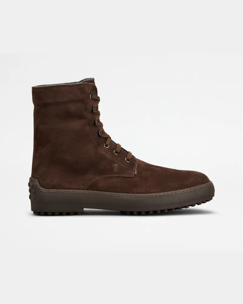 TOD'S Stiefeletten Winter Gommino aus Pashmy-Veloursleder, BRAUN Shoes Braun