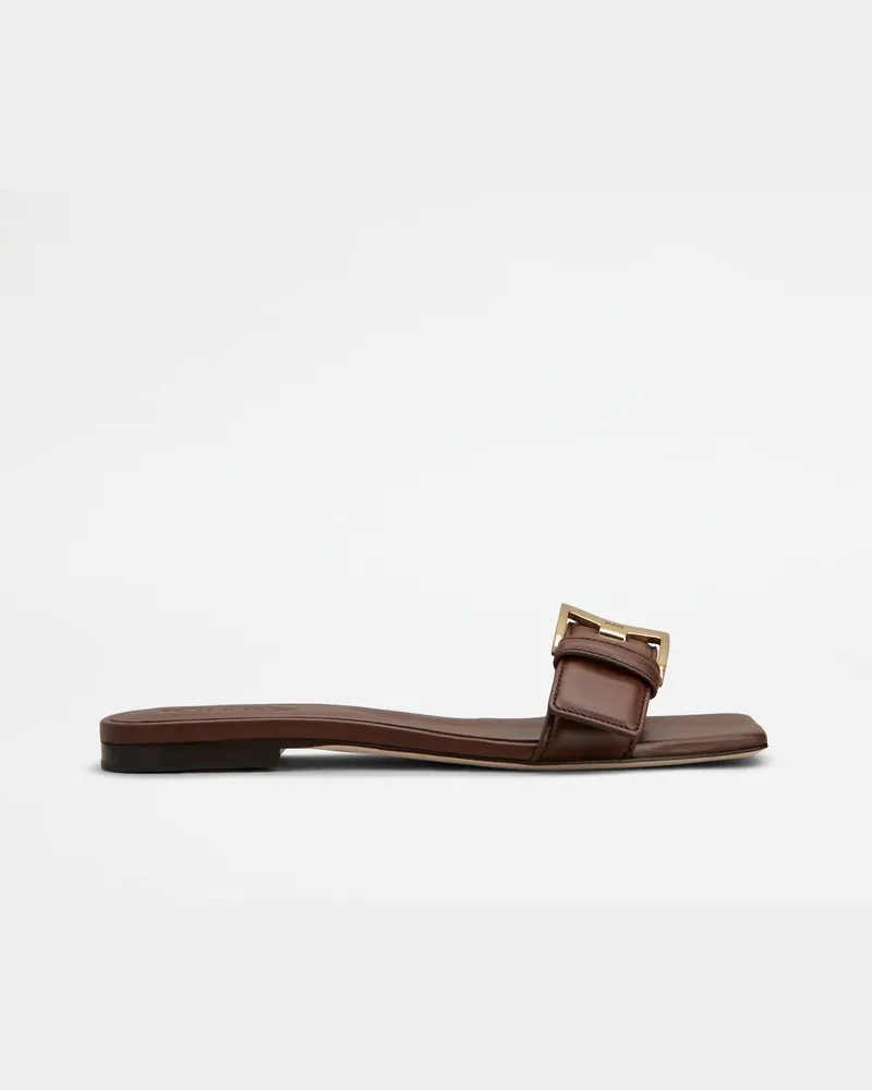 TOD'S Sandalen aus Nappaleder, BRAUN Shoes Braun