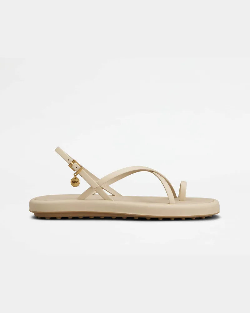 TOD'S Sandalen aus Leder, CREME Shoes Creme