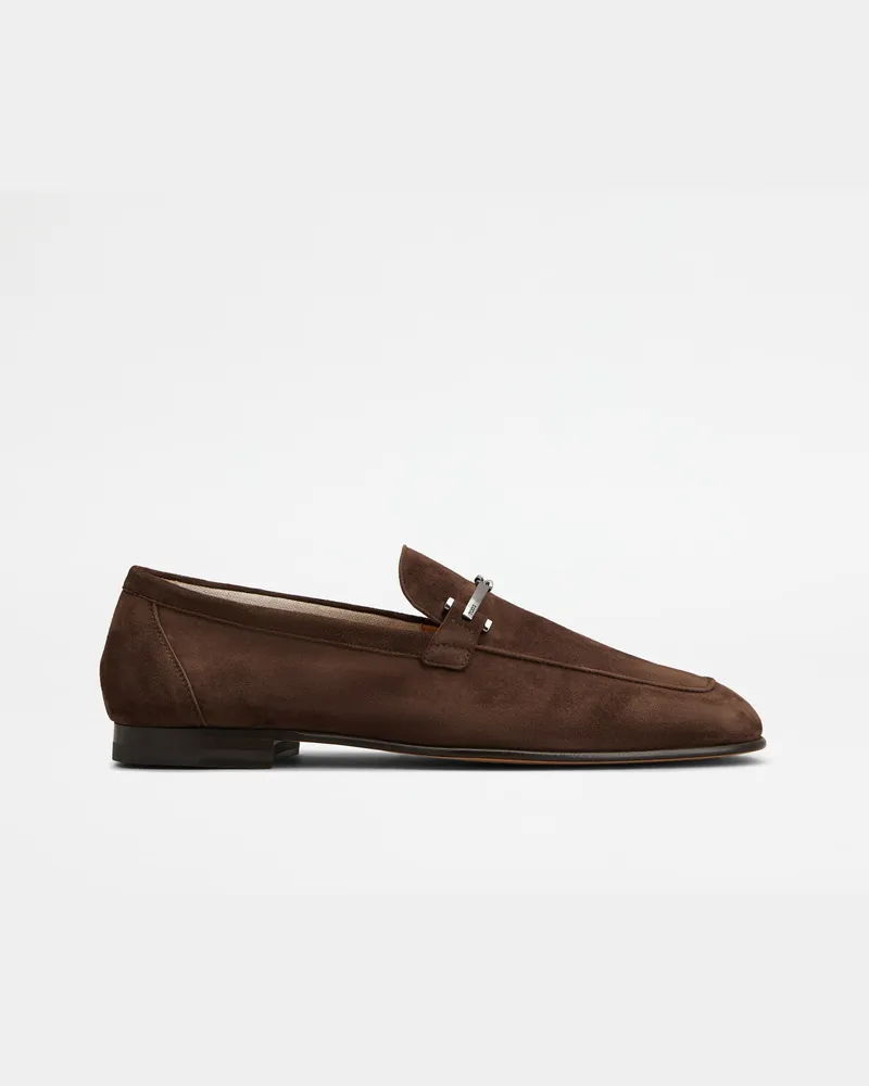 TOD'S Loafers aus Pashmy-Veloursleder, BRAUN Shoes Braun
