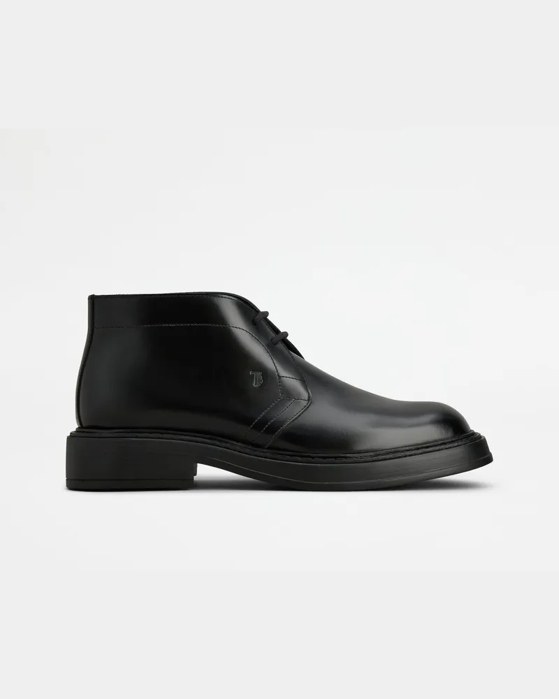 TOD'S Desert Boots aus Leder, SCHWARZ Shoes Schwarz