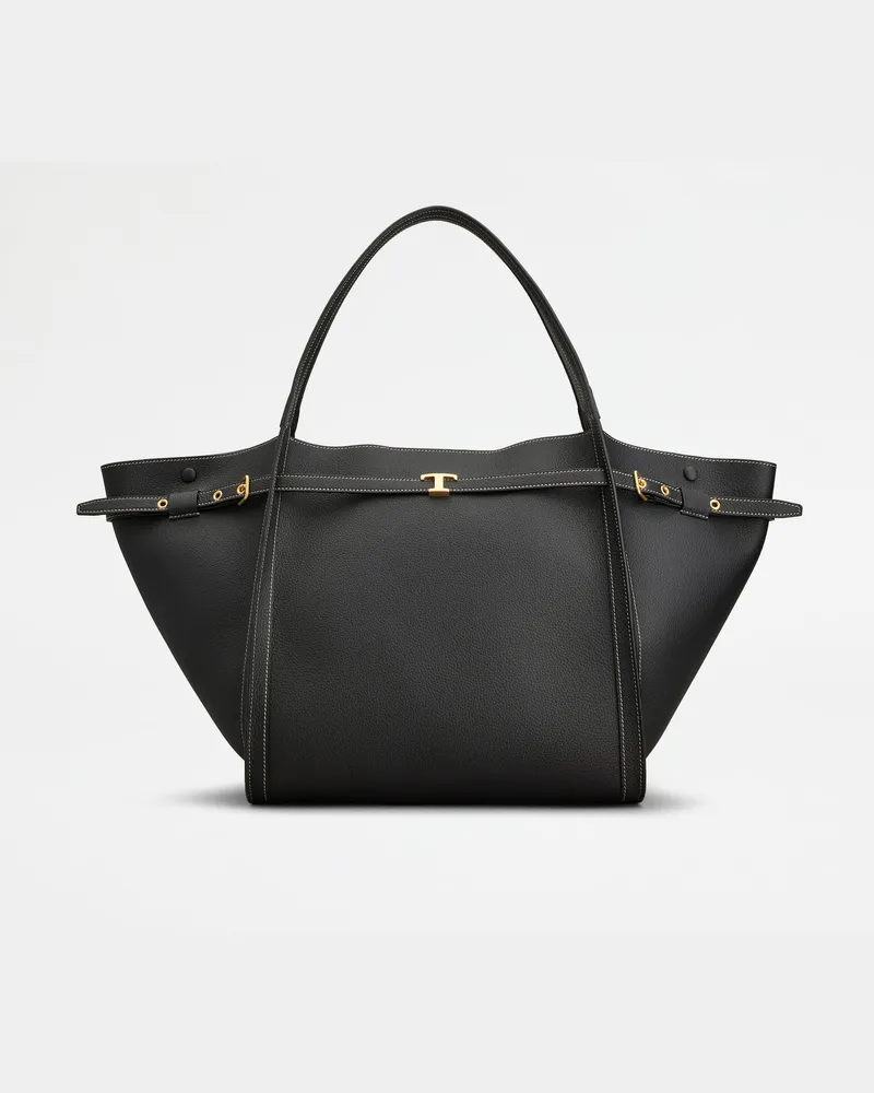 TOD'S Shopper aus Leder Medium, SCHWARZ,  - Bags Schwarz