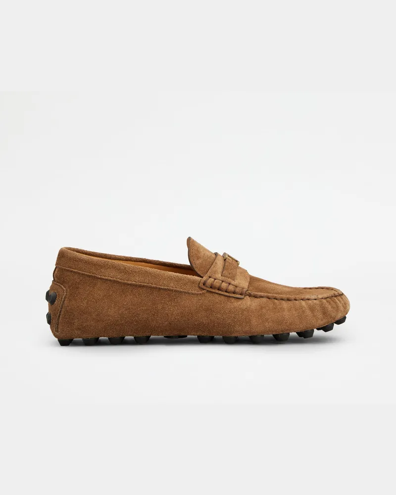 TOD'S Mokassins Gommino Bubble aus Veloursleder, BRAUN Shoes Braun