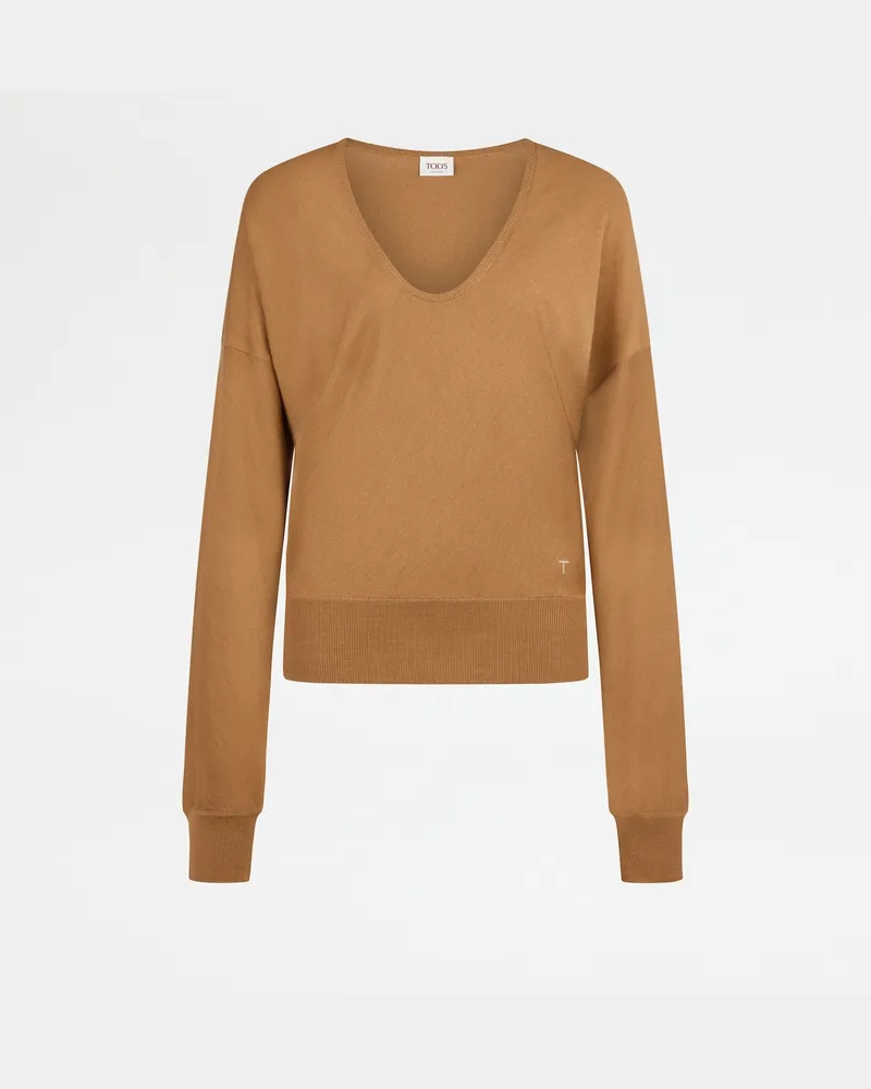 TOD'S Pullover aus einer Seidenmischung, BRAUN Knitwear Braun