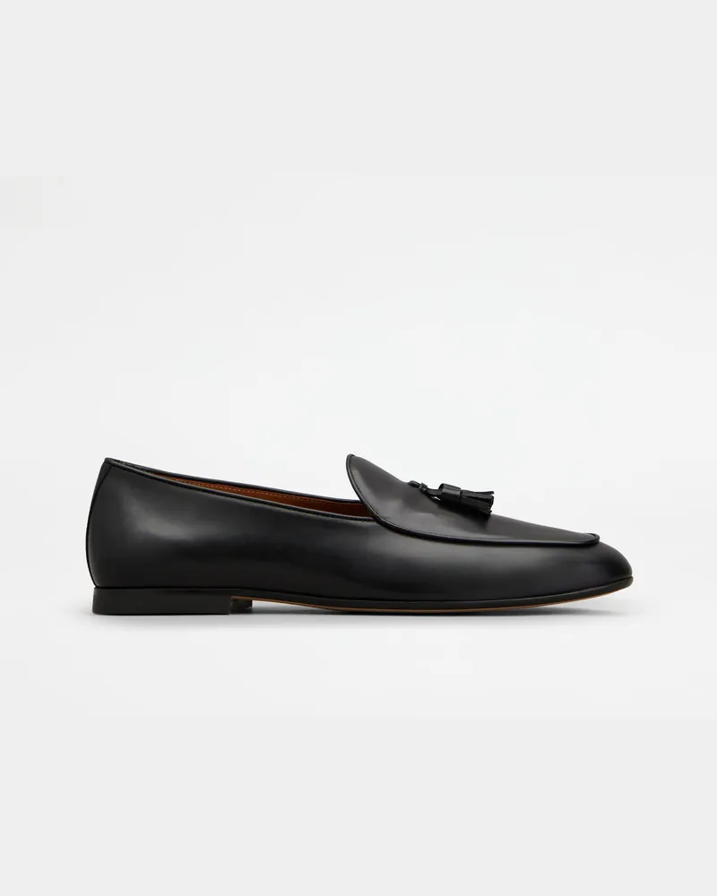 TOD'S Loafer mit Tasseln aus Leder, SCHWARZ Shoes Schwarz