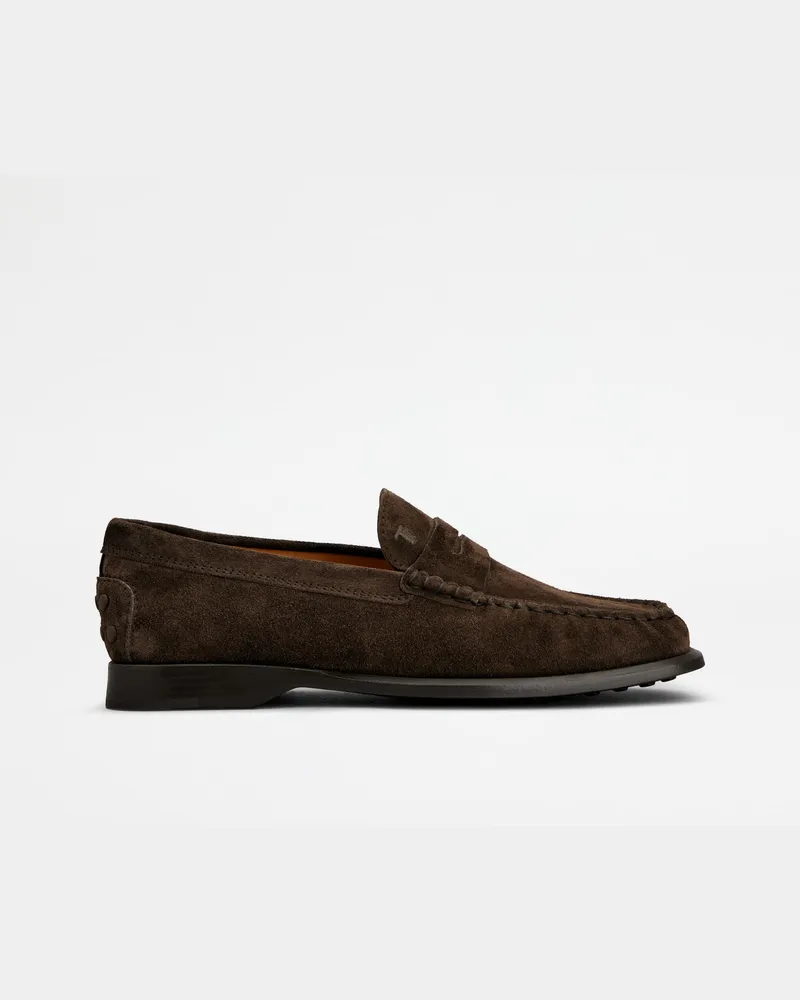 TOD'S Loafers aus Veloursleder, BRAUN Shoes Braun