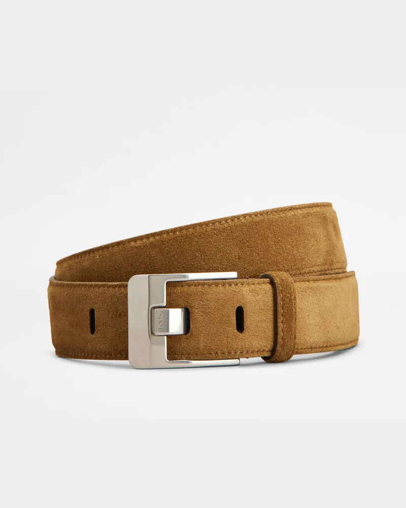 TOD'S Gürtel aus Veloursleder, BRAUN, 95 - Belts Braun