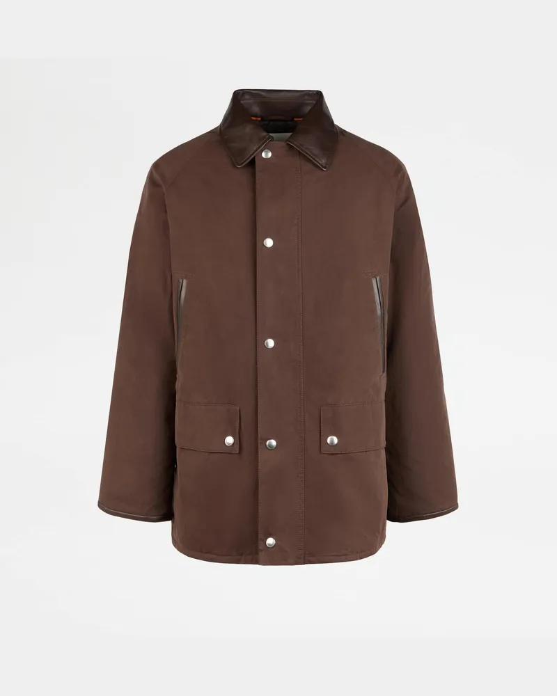 TOD'S Cabanjacke aus wasserabweisendem Délavé-Stoff, BRAUN Coat / Trench Braun