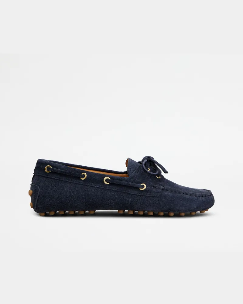 TOD'S Boat-Mokassins Gommino aus Veloursleder, BLAU Shoes Blau