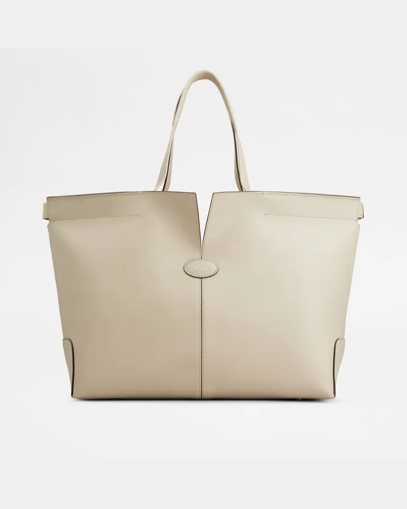 TOD'S Di Bag Folio aus Leder Medium-Small, CREME,  - Bags Creme