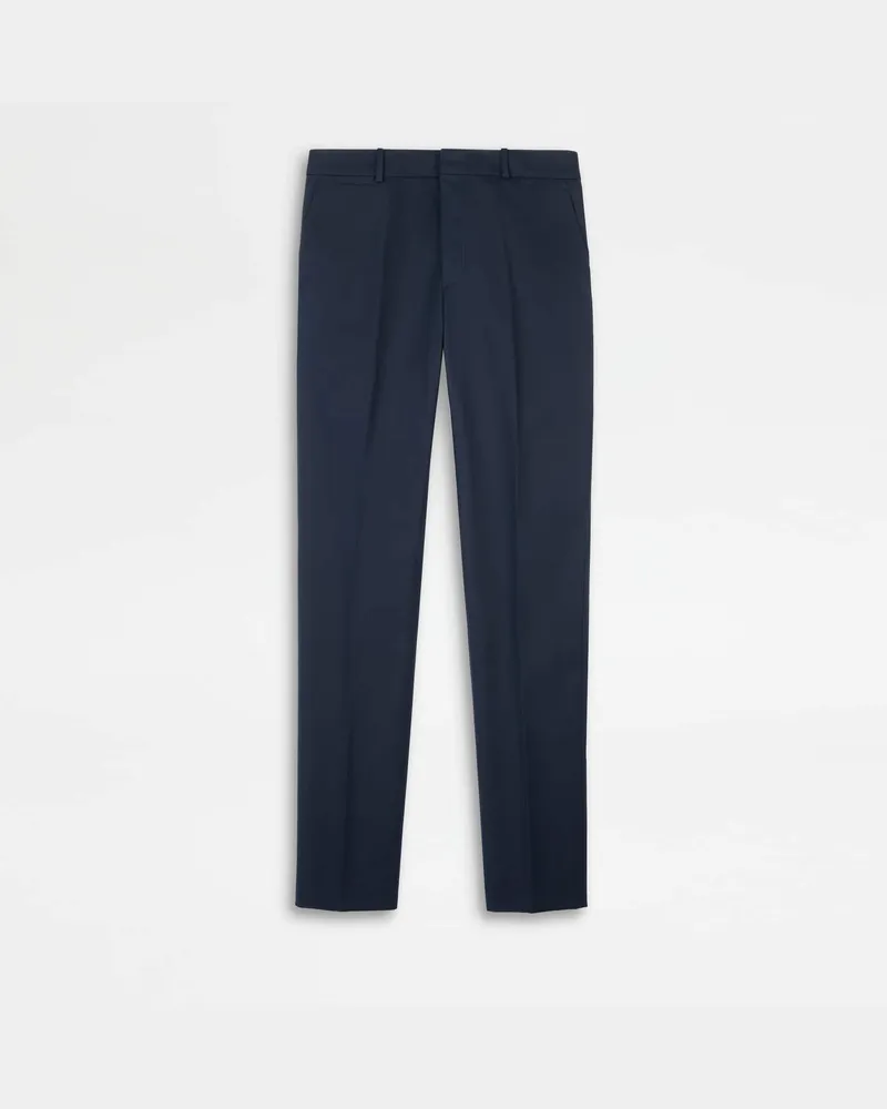 TOD'S Hose Flat Front aus Baumwollstretch, BLAU, XX - Trousers Blau