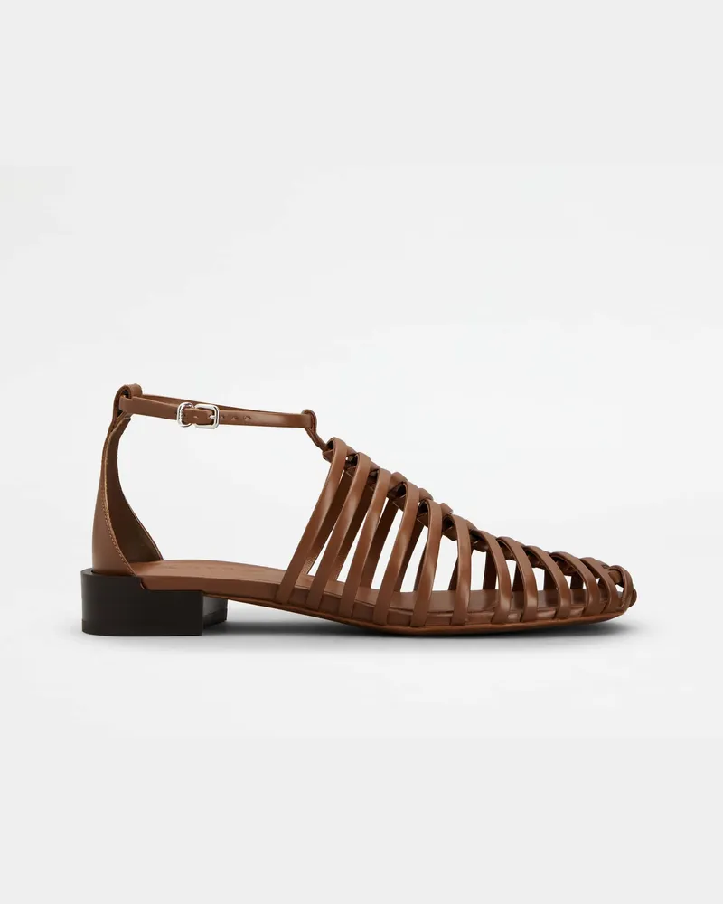 TOD'S Sandalen aus Leder, BRAUN Shoes Braun