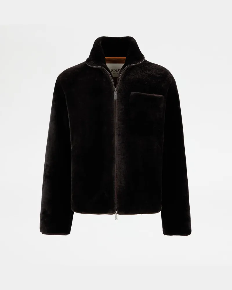 TOD'S Trucker-Jacke aus Shearling, BRAUN, XX - Coat / Trench Braun