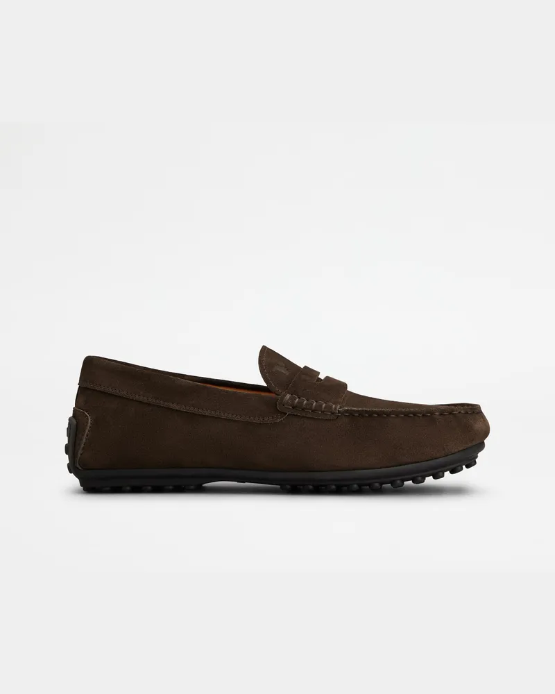 TOD'S Mokassins City Gommino aus Veloursleder, BRAUN Shoes Braun