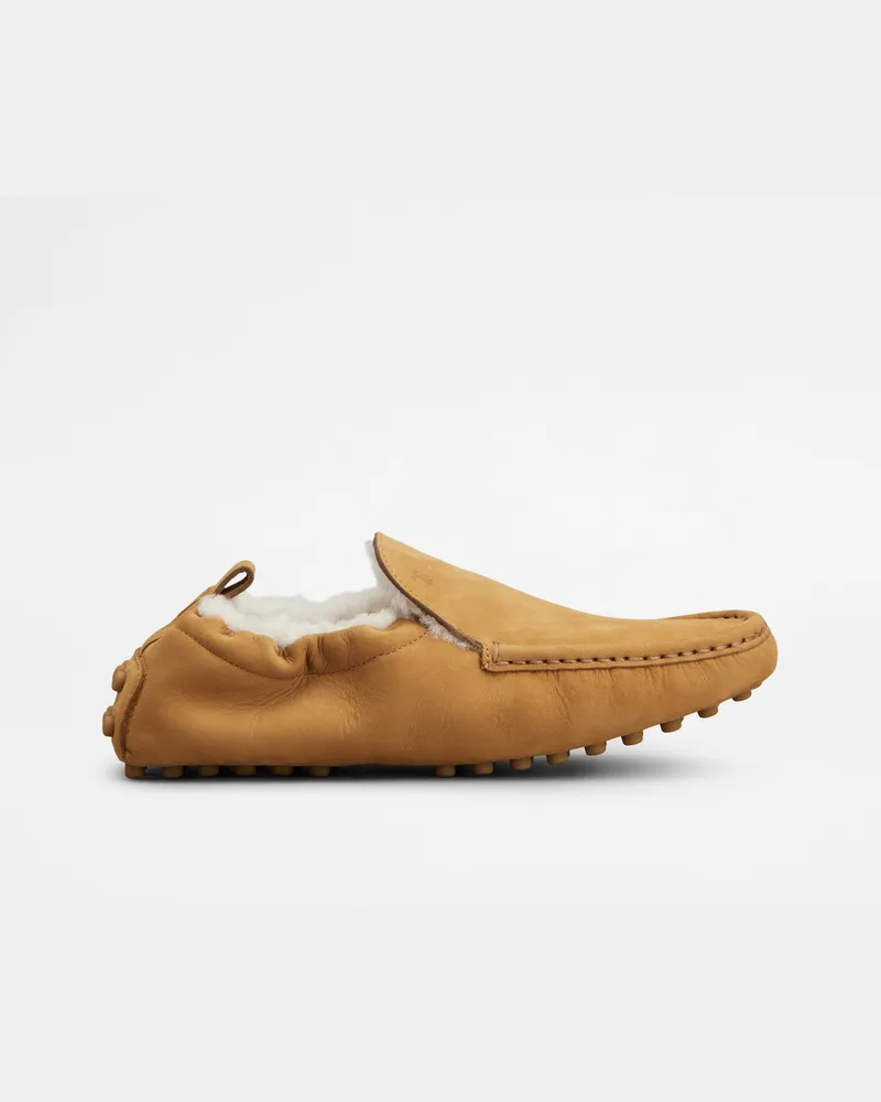 TOD'S Mokassins Gommino Glove aus Nubukleder, NATUR Shoes Natur