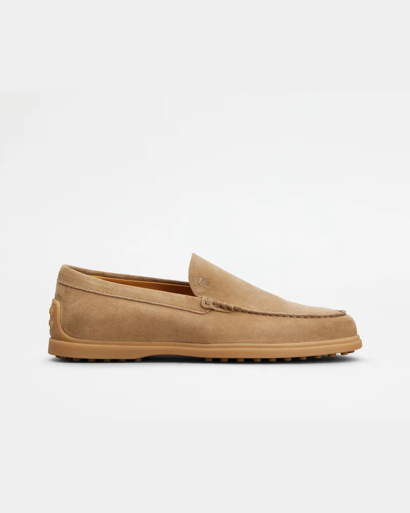 TOD'S Slipper-Loafers aus Veloursleder, BRAUN Shoes Braun