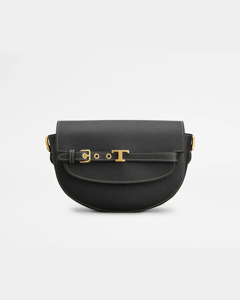 TOD'S Umhängetasche T Signature aus Leder Mini, SCHWARZ,  - Bags Schwarz
