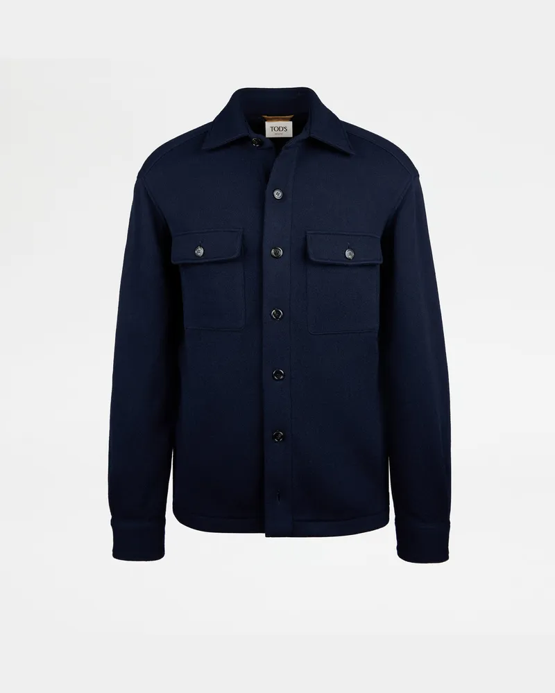 TOD'S Shirt Jacket aus einer Jersey-Kaschmir-Mischung, BLAU, XX - Coat / Trench Blau