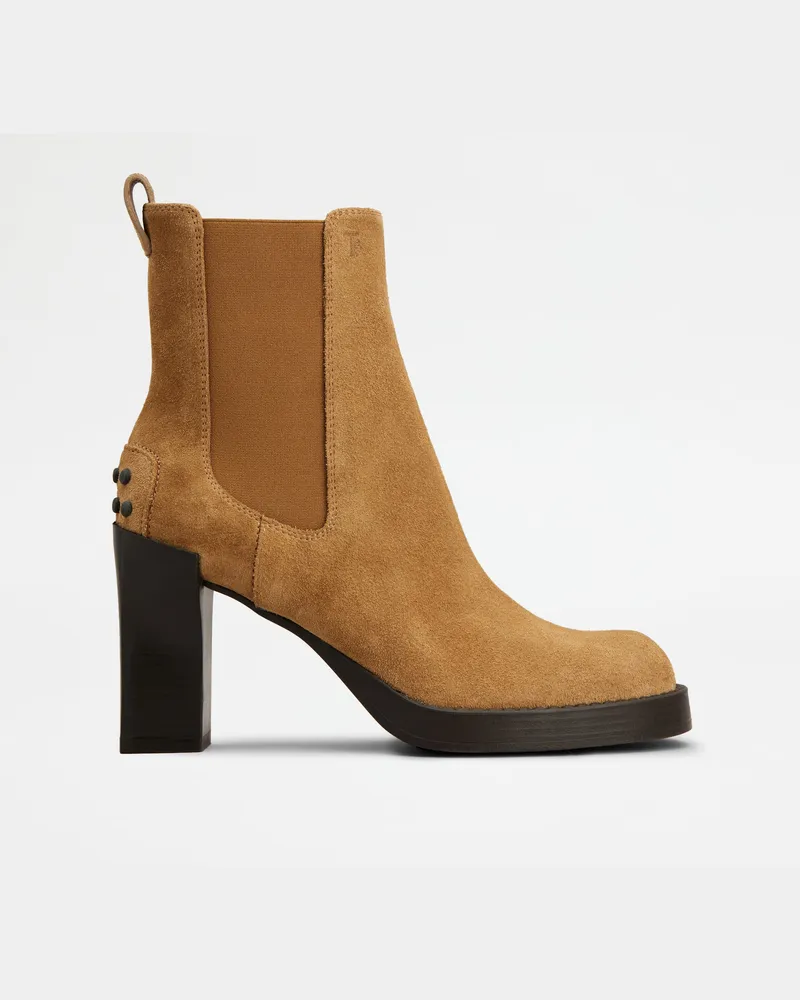 TOD'S Chelsea Boots aus Veloursleder, BRAUN Shoes Braun
