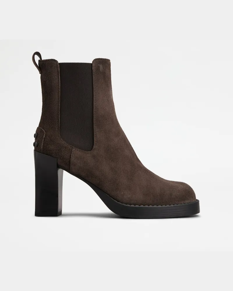 TOD'S Chelsea Boots aus Veloursleder, BRAUN Shoes Braun