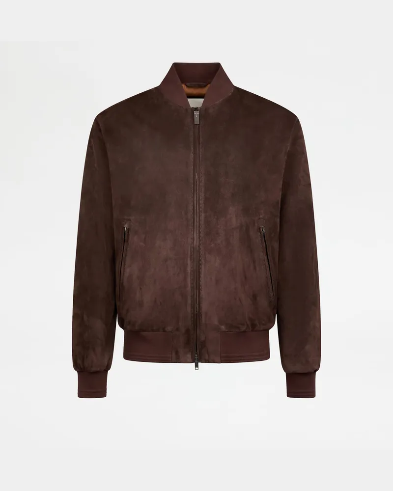 TOD'S Bomberjacke aus Pashmy-Veloursleder, BRAUN, XX - Coat / Trench Braun