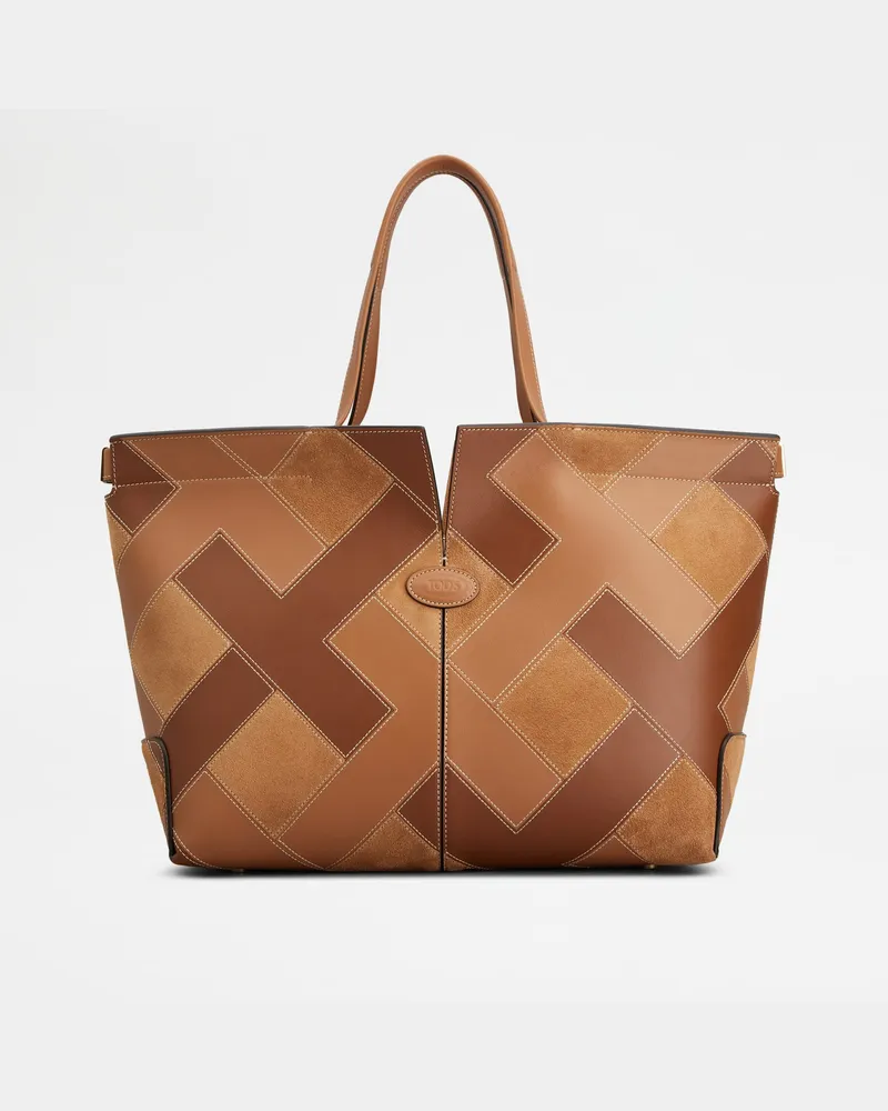 TOD'S Di Bag Folio aus Leder Medium-Small, BRAUN,  - Bags Braun