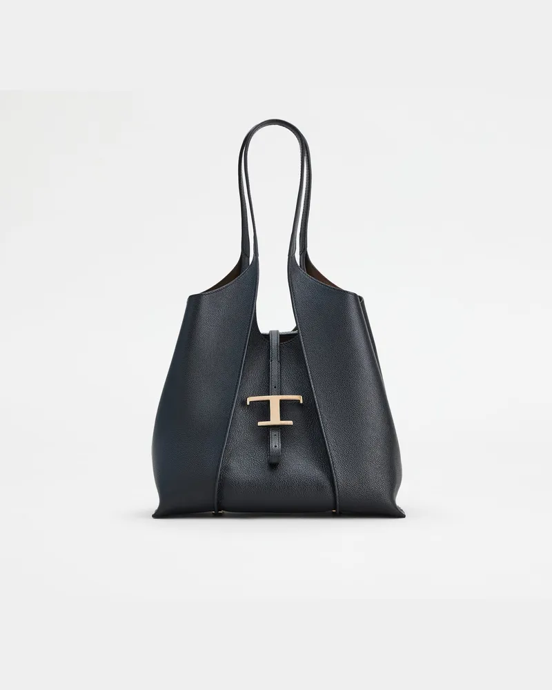 TOD'S Kleine Shopping Bag T Timeless aus Leder, SCHWARZ,  - Bags Schwarz