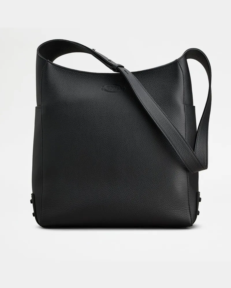 TOD'S Hobo-Tasche aus Leder Medium, SCHWARZ,  - Bags Schwarz
