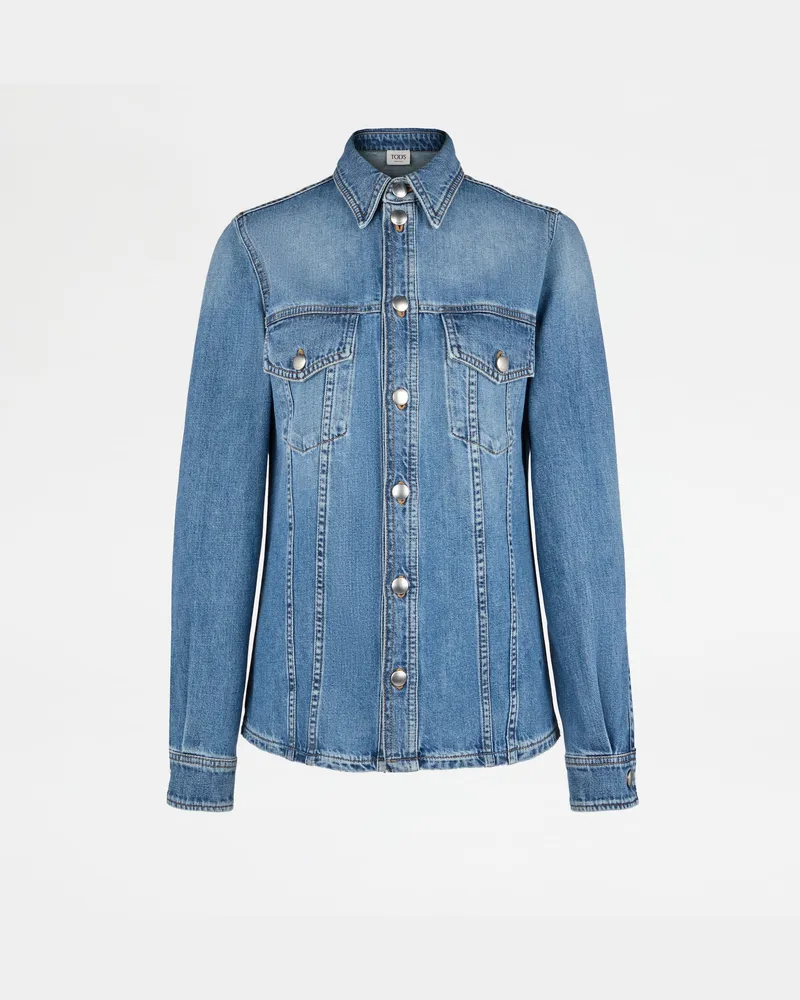 TOD'S Bluse aus leichtem Denim, BLAU Shirts Blau