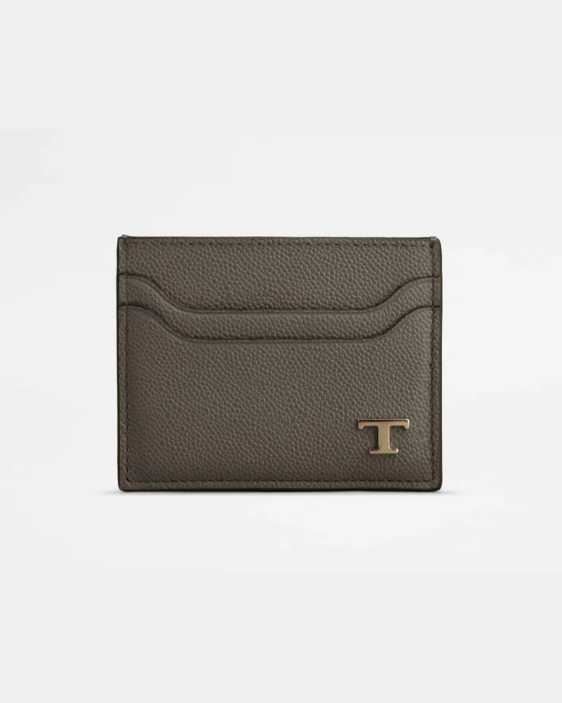 TOD'S Kreditkartenetui aus Leder, GRAU,  - Wallets Grau