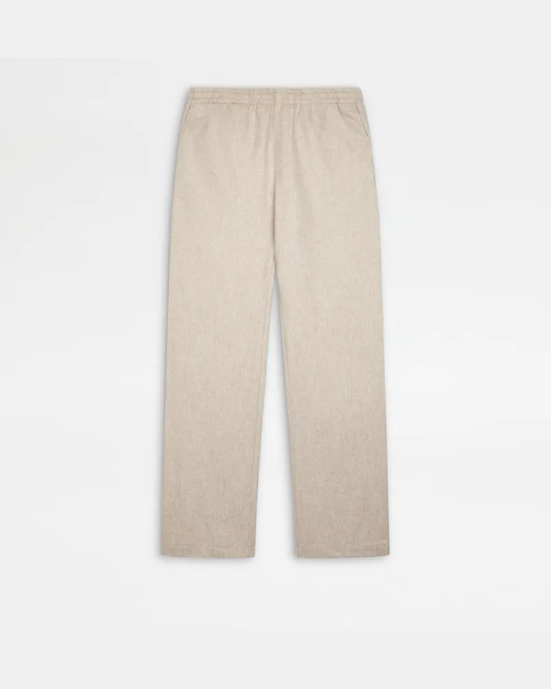 TOD'S Hose aus Flanell mit Tunnelzug, CREME Trousers Creme