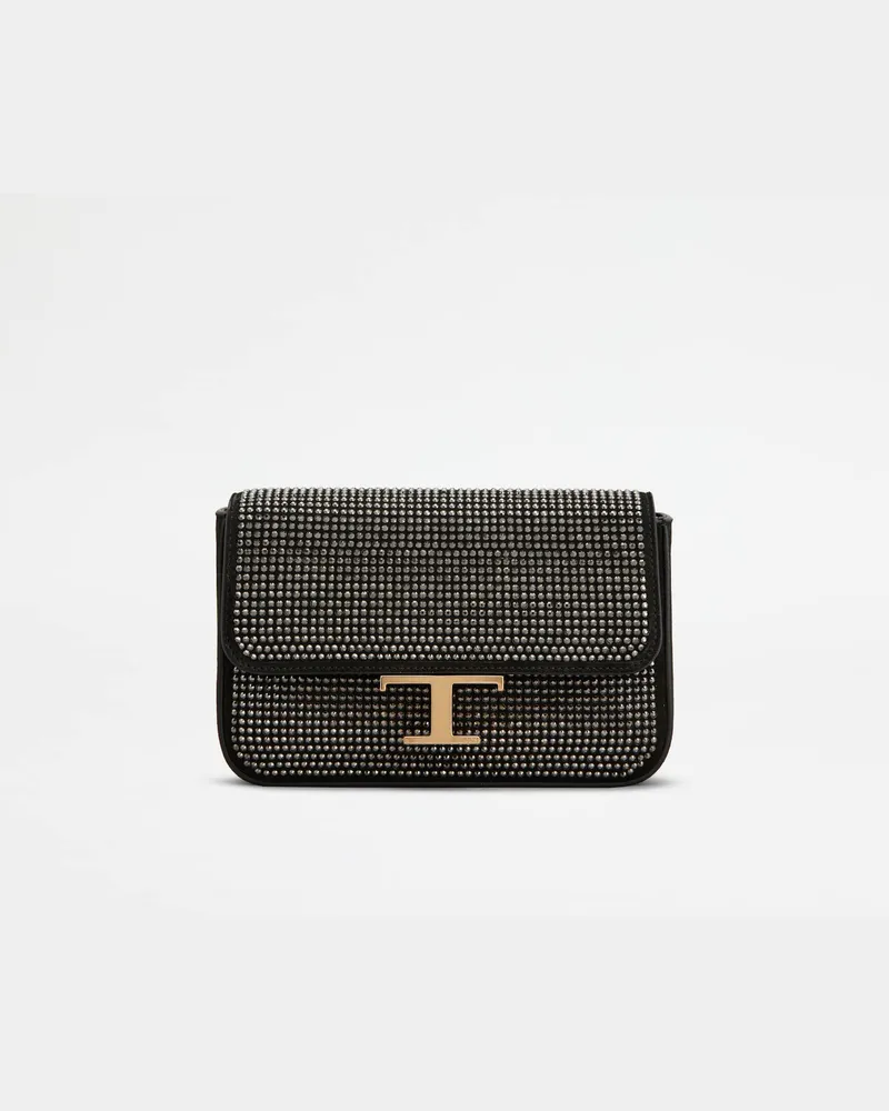 TOD'S Flap-Tasche T Timeless aus Veloursleder Micro, SCHWARZ,  - Bags Schwarz