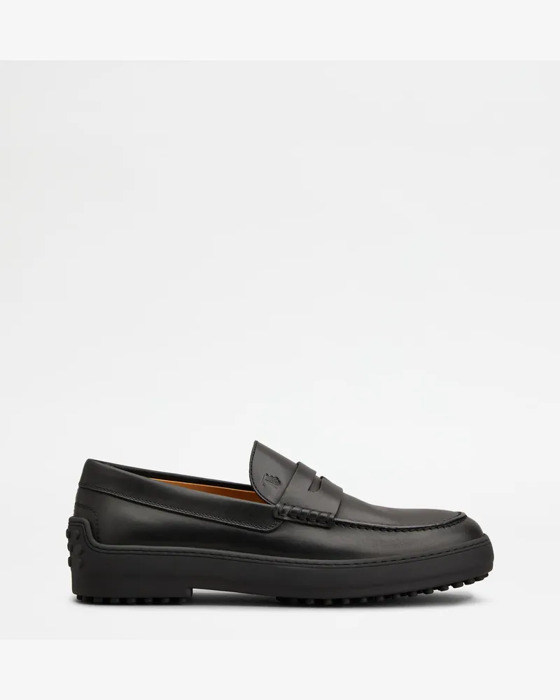 TOD'S Loafers Winter Gommino aus Leder, SCHWARZ Shoes Schwarz