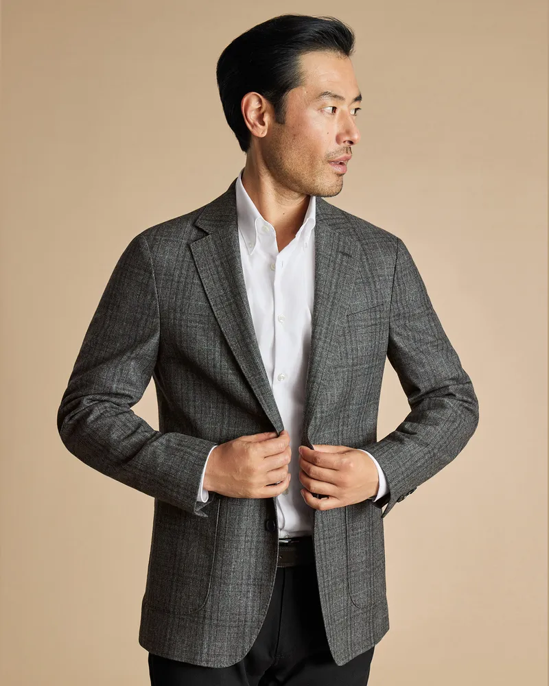 Charles Tyrwhitt Italienisches Luxusanzugsakko Grau