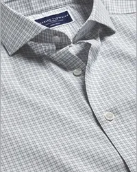 Charles Tyrwhitt Bügelfreies Twill-Hemd Silber