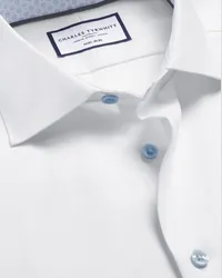 Charles Tyrwhitt Bügelfreies Twill-Hemd Weiß