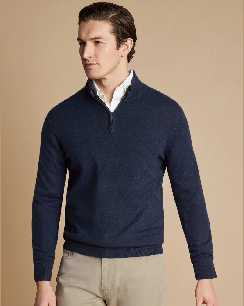 Charles Tyrwhitt Kaschmirpullover Marineblau