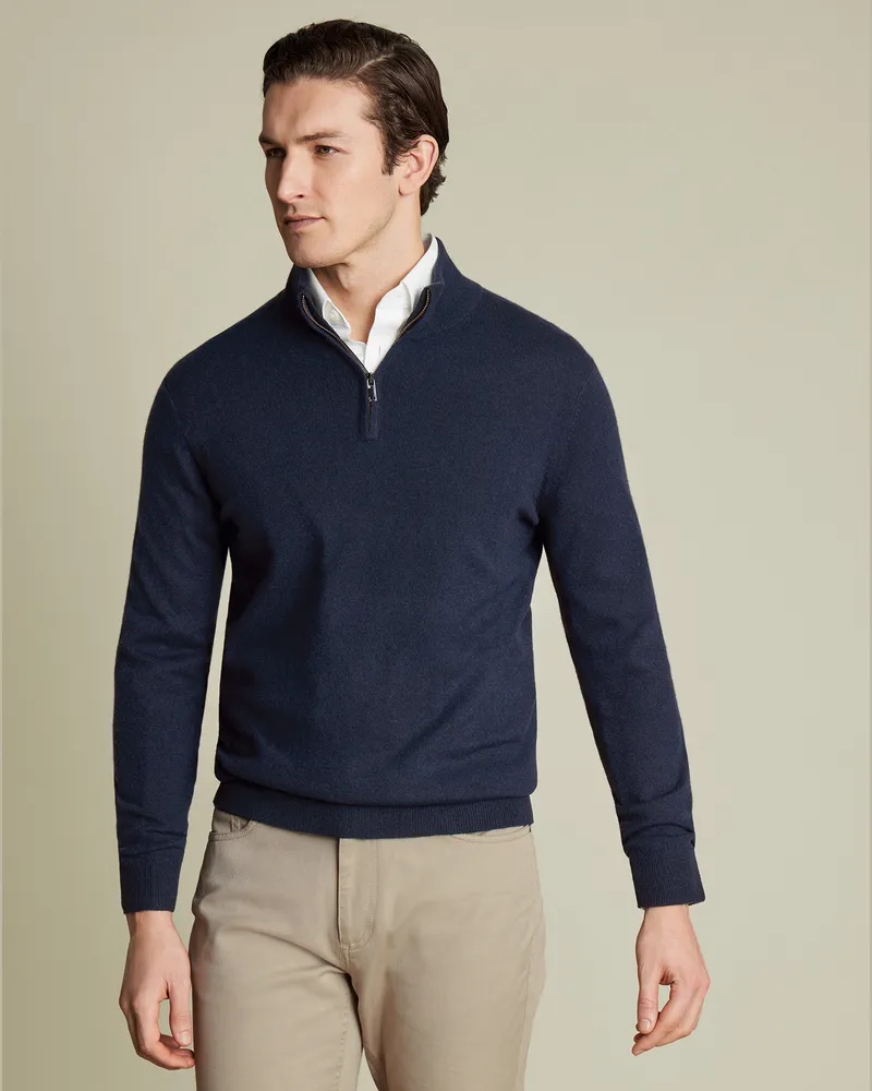 Charles Tyrwhitt Kaschmirpullover Marineblau