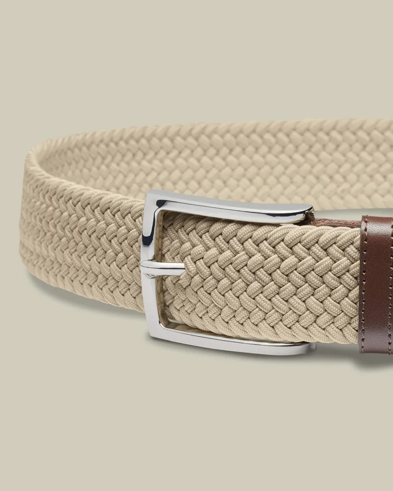 Charles Tyrwhitt Freizeit-Stretchgürtel Stein Grau
