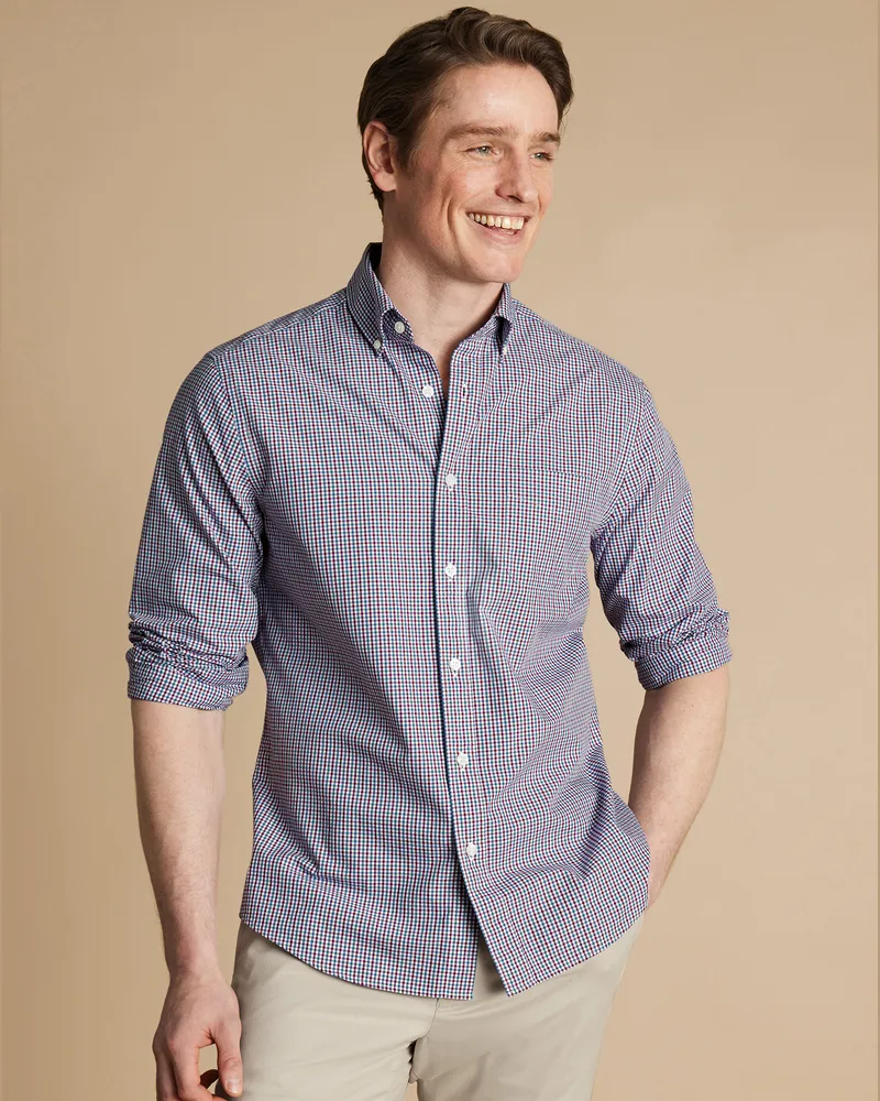 Charles Tyrwhitt Bügelfreies Hemd Blau