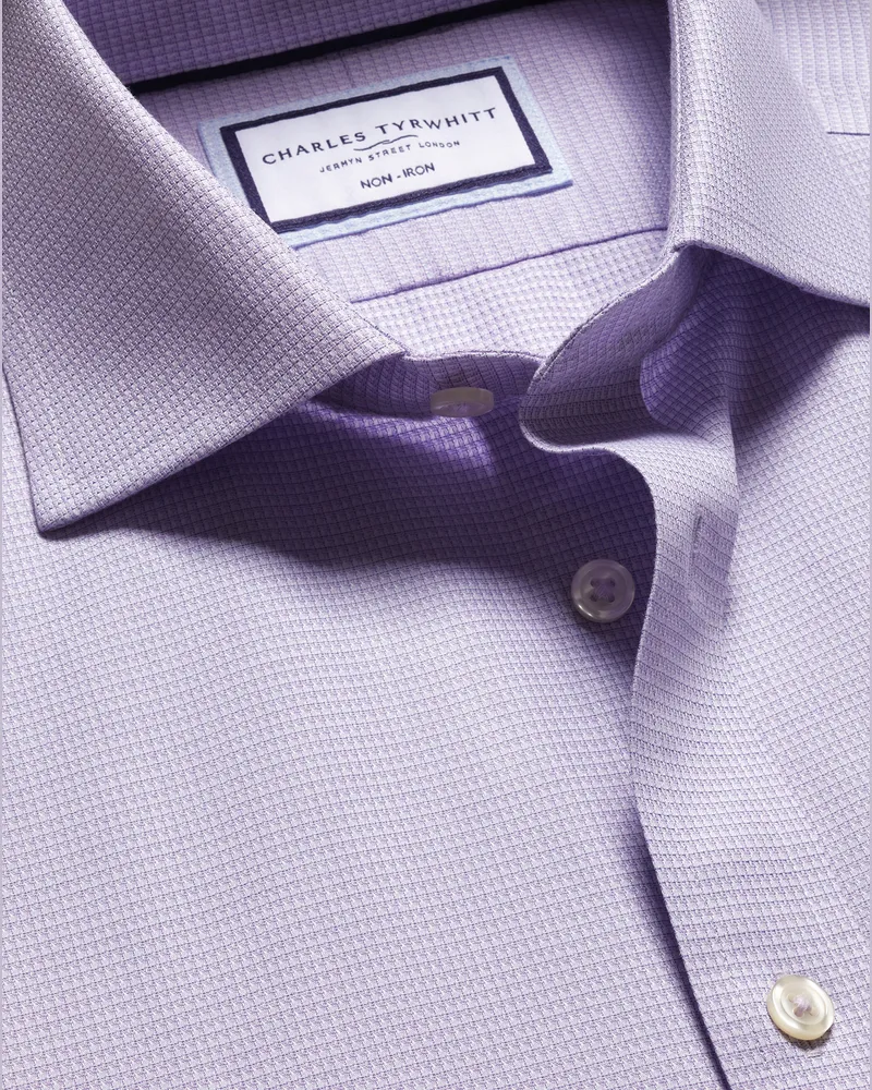 Charles Tyrwhitt Bügelfreies Kensington Hemd Purple